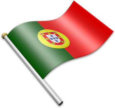 The Portuguese flag on a flagpole clipart image