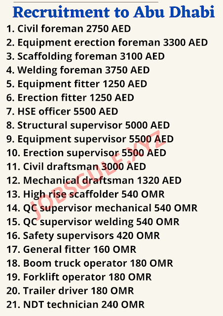 Recruitment to Abu Dhabi