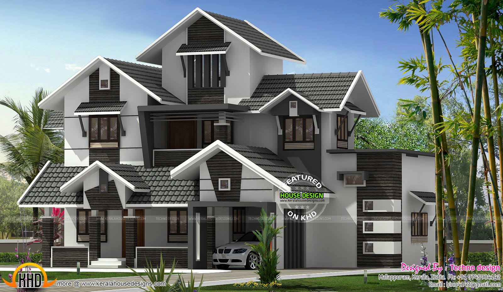 Modern Kerala home design - Kerala home design and floor plans - 8000