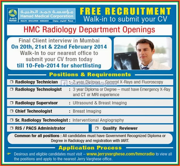 Free Recruitment for Hamad Medical Corporation Qatar Medical Jobs - Gulf Jobs for Malayalees