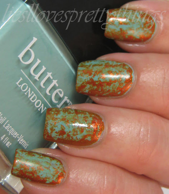 butter london poole and sunbaker saran wrap mani and tutorial