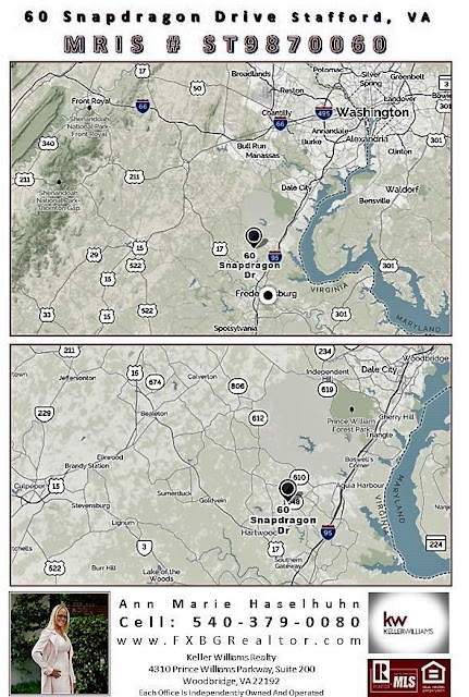 Map of 60 Snapdragon, home for sale in Stafford VA