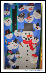 Winter Themed Decorated Door via RainbowsWithinReach