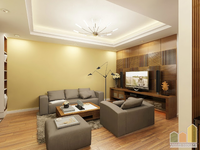 Thiết kế nội thất phòng khách chung cư sang trọng 