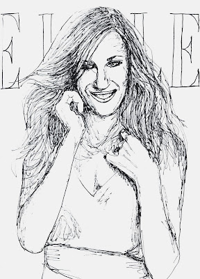 fashion illustration of Sarah Jessica Parker by Liz Blair