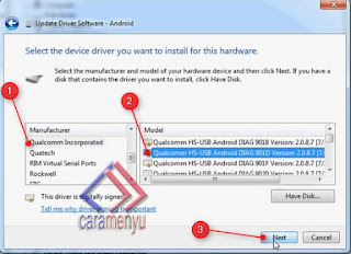 Cara Install Driver Qualcomm Hs-Usb Qdloader Bagi Yang Tidak Terdeteksi