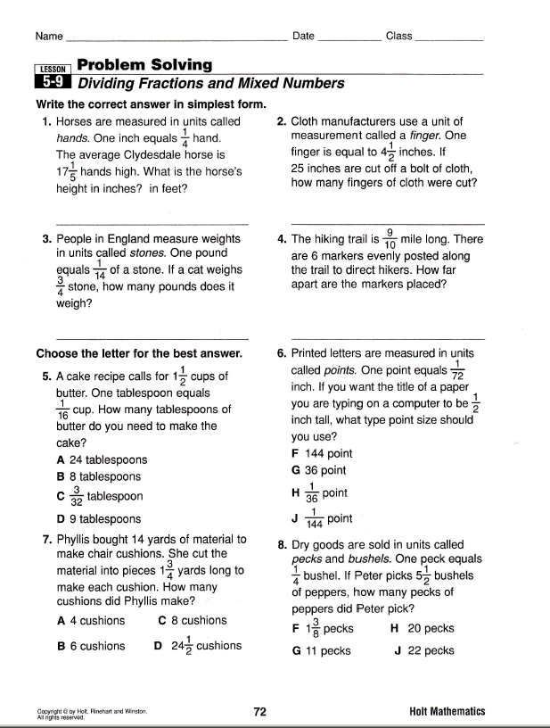 Sixth grade homework worksheets  www.petv.tv