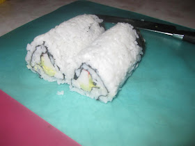 make california rolls, sushi, cut roll, rice, crab, make at home, delicious