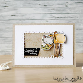 Special Delivery Card by April Guest Designer Kaja Vezensek using Newton's Happy Mail Stamp set #newtonsnook