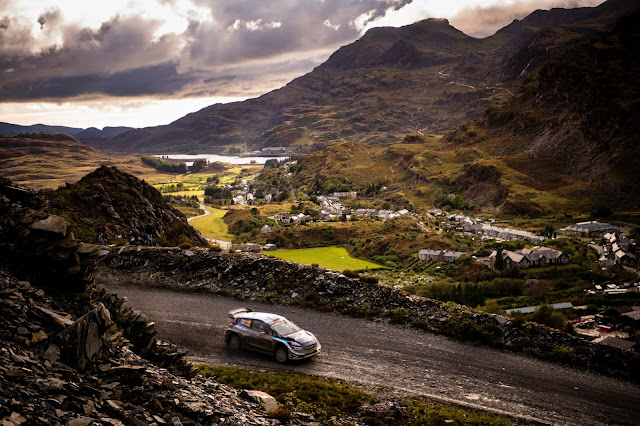 Elfyn Evans on Wales Rally GB in Ford Fiesta WRC Car