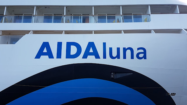 Cruise ship AIDAluna alongside in Bergen, Norway