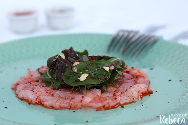 Carpaccio de langostinos