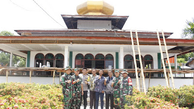 Rehab Masjid Satgas TMMD 118 Kodim 1305/BT Sudah Capai Diatas 50 Persen