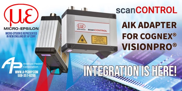 Micro-Epsilon Introduces scanCONTROL AIK Adapter for Cognex® VisionPro® 2D/3D Analysis Software