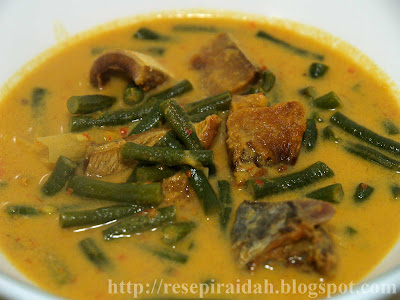 Resepi Raidah: Gulai Lemak Kacang Ikan Masin