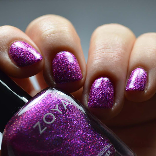 purple holographic nail polish swatch