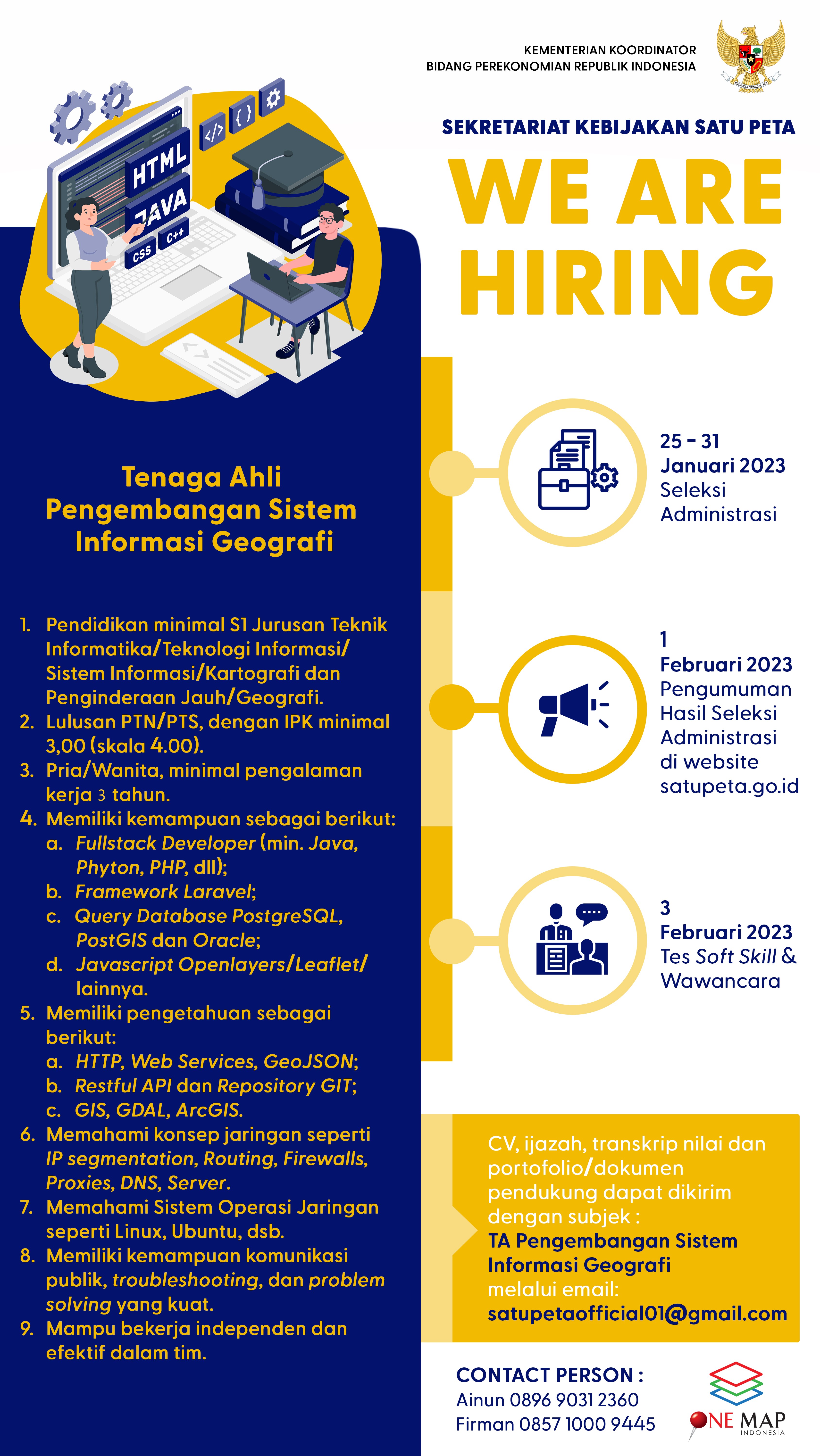 Lowongan Kerja Sekretariat Kebijakan Satu Peta