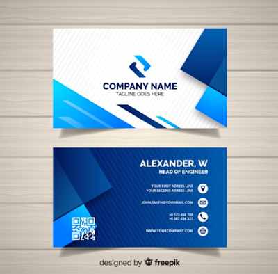 Contoh Kartu Nama - Business Card Template With Geometric Shapes