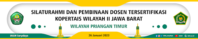 Desain Spanduk Silaturahmi dan pembinaan dosen Tersertifikasi Kopertais Wilayah II Jawa Barat 2023