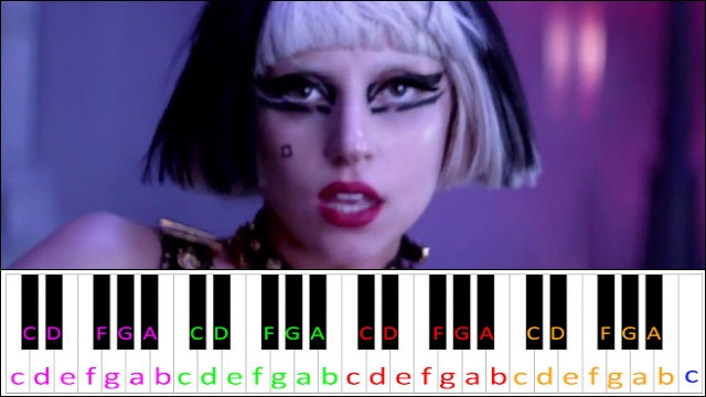 The Edge Of Glory by Lady Gaga Piano / Keyboard Easy Letter Notes for Beginners
