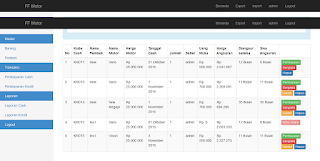 Sistem Informasi Penjualan Kredit dan cash Motor PHP Mysql 