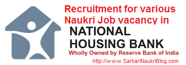 Naukri Vacancy Recruitment National Housing Bank