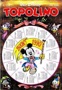 Topolino 1779 - 31 Dicembre 1989 | ISSN 1120-611X | CBR 215 dpi | Settimanale | Fumetti Classici | Universo Disney
Numero volumi : IN CORSO
Topolino apparve in Italia il 30 marzo 1930, quando sul n.13 del settimanale torinese Illustrazione del Popolo, diretto da Lorenzo Gigli, fu pubblicata la prima striscia disegnata da Ub Iwerks e intitolata Le avventure di Topolino nella giungla. Due anni dopo si ha il primo libro illustrato italiano con le sue immagini: Sua Altezza Reale il Principe Codarello e, poco più tardi, il 31 dicembre 1932, esce il primo numero di Topolino in formato giornale, edito da Nerbini.
Sulla falsariga del celebre Corriere dei Piccoli, anche Topolino si presentava ai lettori con periodicità settimanale e si apriva con una breve storia in cui le didascalie sono scritte in rima e realizzata da Giove Toppi, che divenne quindi il primo autore Disney italiano. Sul settimanale della Nerbini, comunque, trovano spazio soprattutto le strisce e le tavole realizzate da Floyd Gottfredson. In queste storie vengono anche introdotte delle didascalie in rima, scritte dal primo direttore della rivista, Paolo Lorenzini (detto Collodi Nipote in quanto nipote di Carlo Collodi), e viene anche assegnato il nome definitivo alla spalla di Topolino, ovvero quel Pippo un po' lunatico e un po' svampito che sui libri della Salani veniva ancora chiamato Medoro.
Nerbini non si era assicurato correttamente i diritti di pubblicazione: quando aveva varato la sua rivista, infatti, si era rivolto al Consorzio Cinematografico E.I.A., il distributore dei cortometraggi di Topolino, quando in realtà i diritti per le riviste erano stati dati in mano al giornalista Guglielmo Emanuel dallo stesso Disney. Per cui, per un paio di numeri, la testata passò da Topolino a Topo Lino, per poi riprendere la nota testata con il n.7. Il Topolino Giornale era formato da otto pagine e non conteneva solo storie a fumetti Disney ma anche storie non-Disney che anzi erano di solito la maggioranza delle storie presenti in un numero.
Il numero 137 del Topolino Giornale, dell'11 agosto 1935, segna il passaggio di consegne da Nerbini alla Mondadori. Il fascismo, tuttavia, causò dei problemi al giornale. Dal 1938, il Min.Cul.Pop. (Ministero della Cultura Popolare) impone alla stampa di non editare più i protagonisti del fumetto popolare americano. Il solo Topolino è risparmiato, e così il suo logo e il suo personaggio possono continuare ad esistere nelle edicole italiane, ma in piena seconda guerra mondiale, a partire dal n.476 del 27 gennaio 1942, anche il settimanale è costretto a cedere alle restrizioni. Lo sostituisce Tuffolino, un ragazzetto dalle medesime caratteristiche fisiche, disegnato dal grande illustratore Pierlorenzo De Vita. Con la fine del fascismo, le avventure di Topolino poterono di nuovo essere pubblicate.
Alla fine degli anni quaranta, però, i giornali a fumetti che pubblicavano storie a puntate di non più di due tavole ad episodio erano irrimediabilmente in crisi, e così lo stesso Topolino, le cui vendite erano di gran lunga calate rispetto al periodo d'oro. Mondadori, però, non poteva rinunciare alla rivista da edicola per non perdere i ricchi diritti delle pubblicazioni da libreria, così decise un doloroso ma necessario cambio di formato e periodicità. Nel 1949 nasce così il periodico a fumetti Topolino formato libretto, all'inizio con cadenza mensile, quindi quindicinale e, infine, settimanale, fino a giungere a oggi al suo sessantesimo anniversario e con oltre 3000 numeri usciti, ricchi di storie tra le più famose, con autori da Carl Barks a Romano Scarpa, da Floyd Gottfredson a Giovan Battista Carpi e così via.