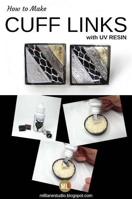 UV resin cuff link project sheet