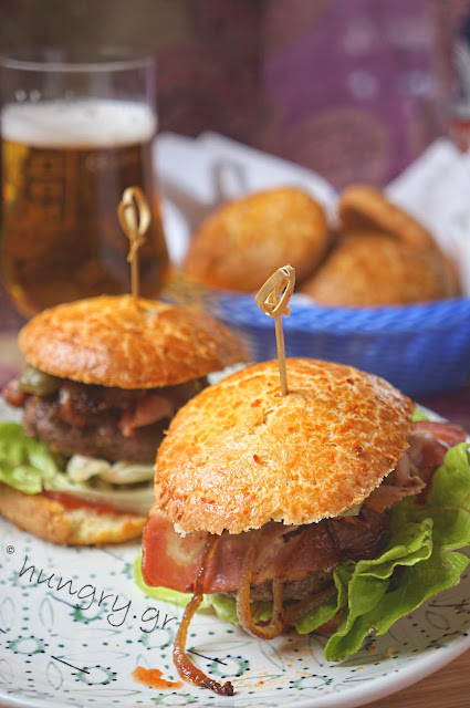 Caramelized Onion-Bacon Beef Burgers