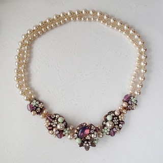 Miriam Haskell style, romantic bridal jewellery, necklaces