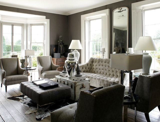  black  white  and grey  living  room  design  2019 Grasscloth 