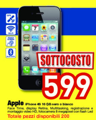 iPhone 4s a 599 euro a roma