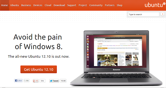 avoid the pain of windows 8, download ubuntu 12.10