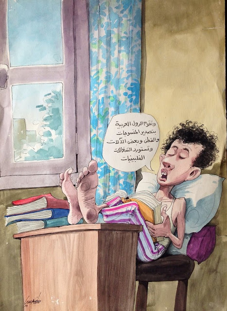 كاريكاتير بريشة الفنان مصطفى حسين