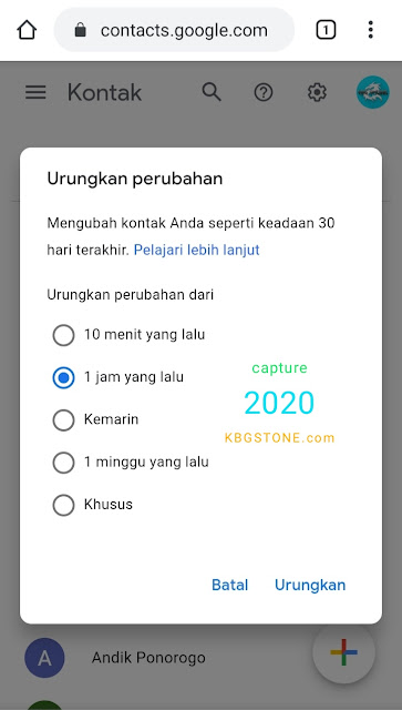 cara mengembalikan kontak yang terhapus