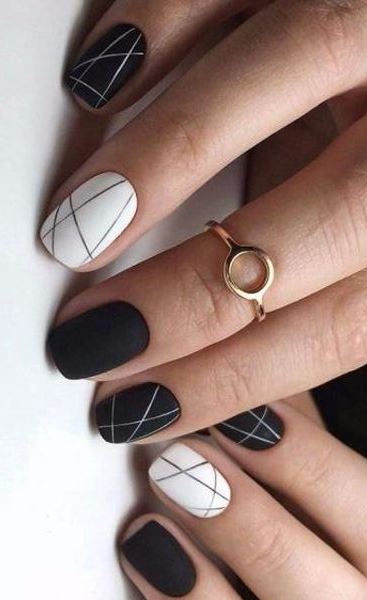 New White and Black Nail Art Designs to Look Awesome