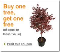 Home Depot BOGO Tree Coupon