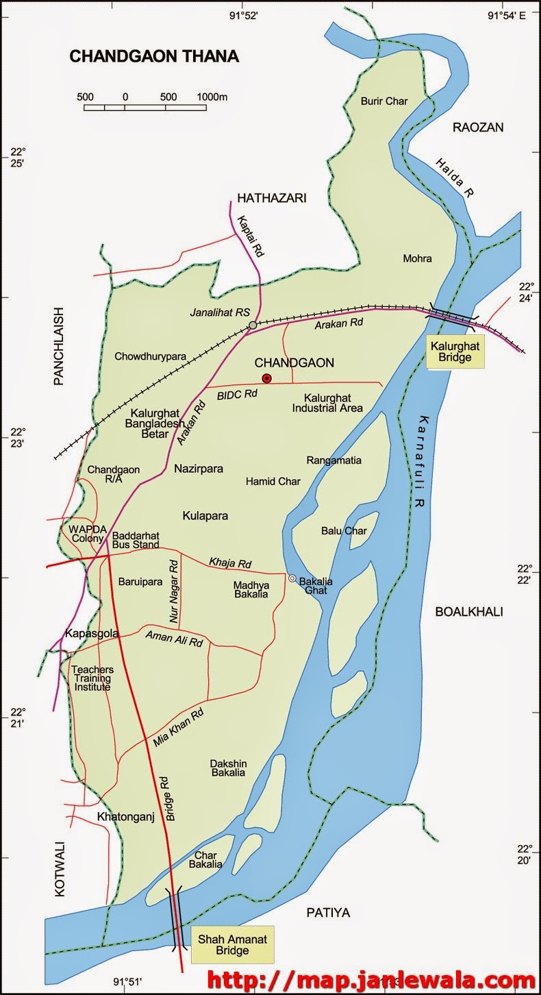 chandgaon thana map, chittagong, bangladesh