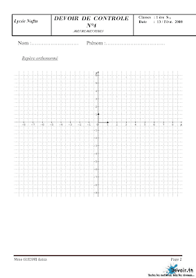 devoir de contrôle 4 math 1ère année