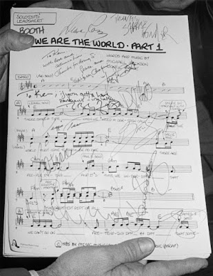 Partitura autografiada de ’We are the world’