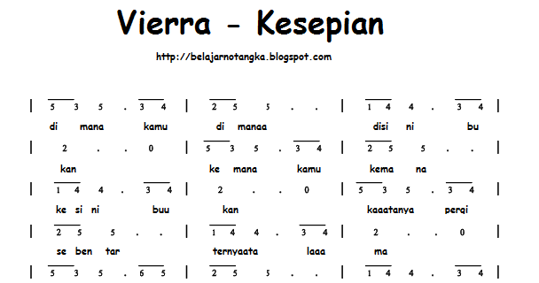 Kumpulan not angka: not angka vierra -kesepian