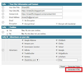 cara instant membuat privacy policy online