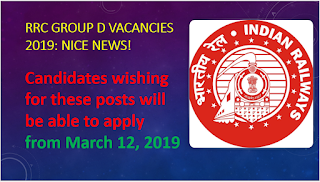 RRC Group D Gov.Vacancies 1 Lakh Posts 2019 Nice News