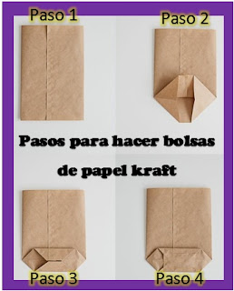 hacer bolsas de papel kraft bonitas y rápido, pasos instrucciones