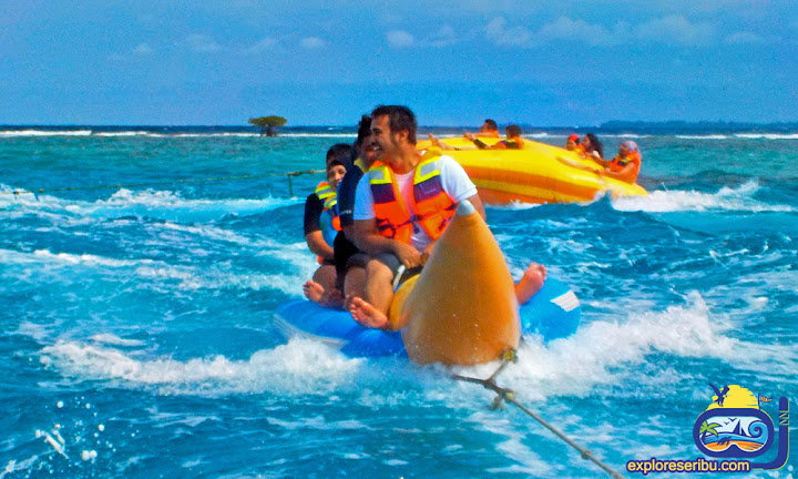 banana boat di perairan pulau harapan