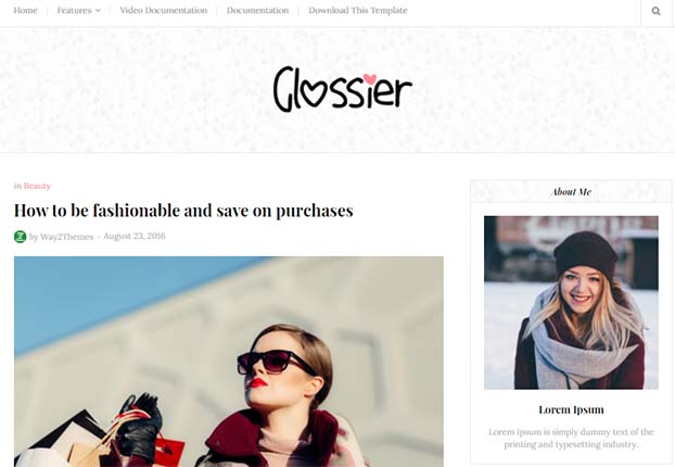 Glossier Blogger Template