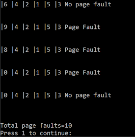 C code to implement Optimal Algorithm