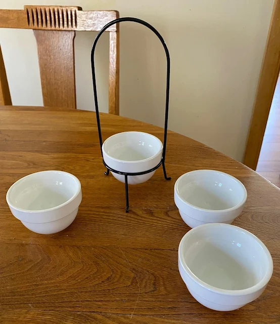 Photo of mini condiment bowls and holder from Target store front bins.