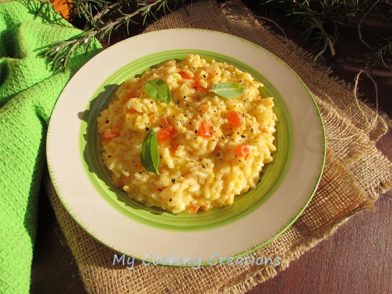 Ризото с червени чушки и крема сирене * Risotto ai peperoni rossi e robiola