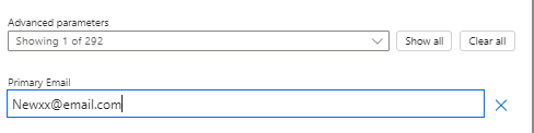 Choose new primary email value to update